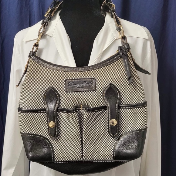 Dooney & Bourke Black, White & Tan Leather & Canvas Purse - Picture 3 of 16
